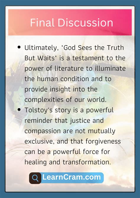 God Sees the Truth But Waits Paragraphs 1 – 24 Summary  .